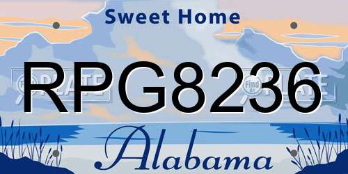 RPG8236 Alabama License Plate