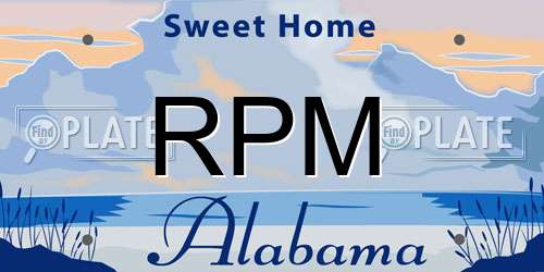 RPM Alabama License Plate