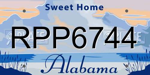 RPP6744 Alabama License Plate