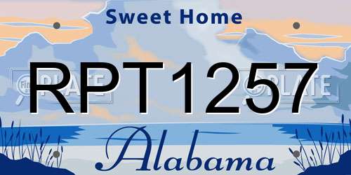 RPT1257 Alabama License Plate