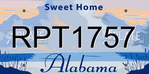 RPT1757 Alabama License Plate
