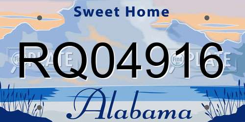 RQ04916 Alabama License Plate
