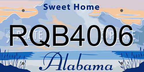 RQB4006 Alabama License Plate