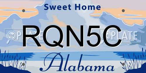 RQN5C Alabama License Plate