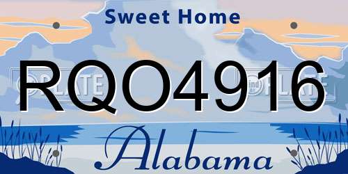 RQO4916 Alabama License Plate