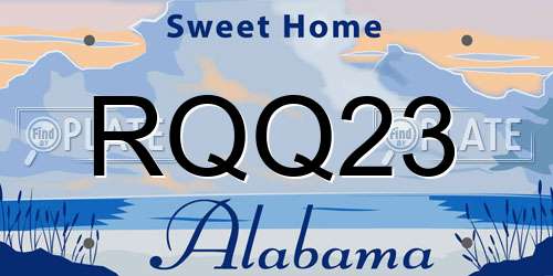 RQQ23 Alabama License Plate