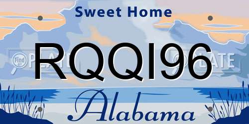 RQQI96 Alabama License Plate