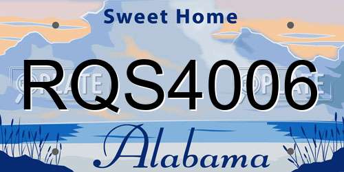 RQS4006 Alabama License Plate