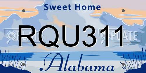 RQU311 Alabama License Plate