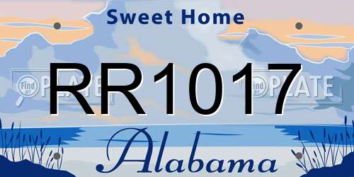 RR1017 Alabama License Plate