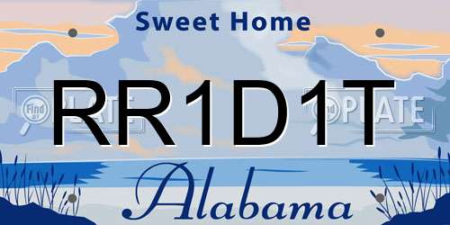 RR1D1T Alabama License Plate
