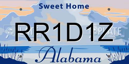 RR1D1Z Alabama License Plate