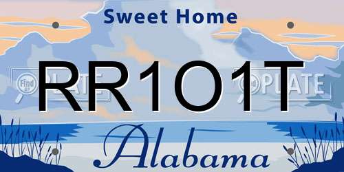 RR1O1T Alabama License Plate