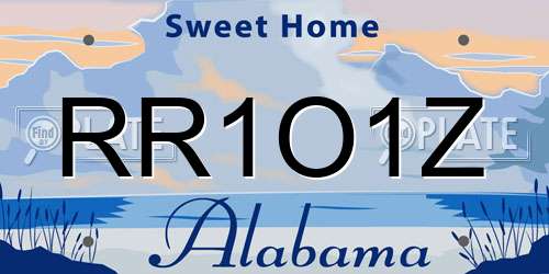 RR1O1Z Alabama License Plate