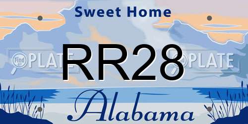 RR28 Alabama License Plate