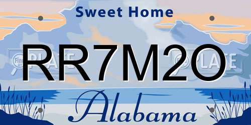RR7M2O Alabama License Plate