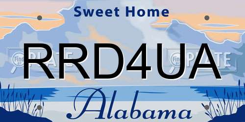 RRD4UA Alabama License Plate