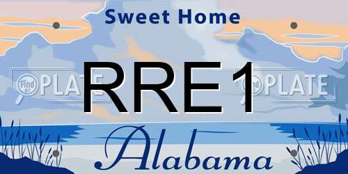 RRE1 Alabama License Plate