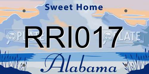 RRI017 Alabama License Plate