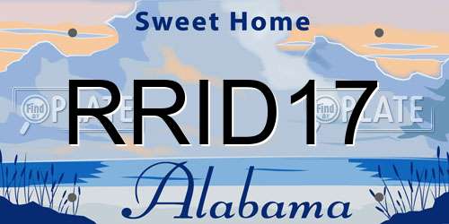 RRID17 Alabama License Plate