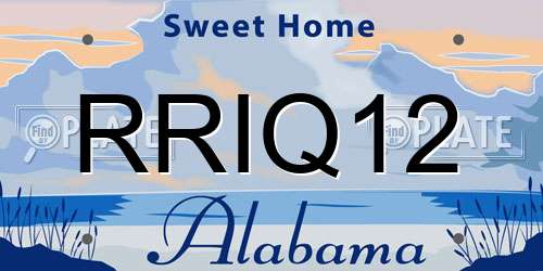 RRIQ12 Alabama License Plate