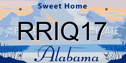 RRIQ17 Alabama License Plate