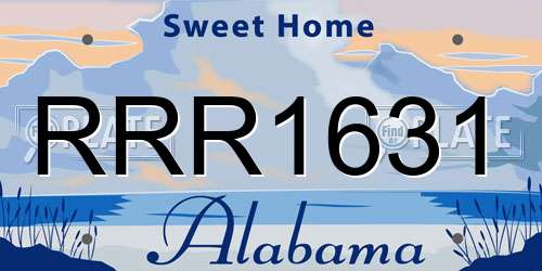 RRR1631 Alabama License Plate