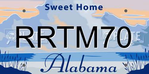 RRTM70 Alabama License Plate