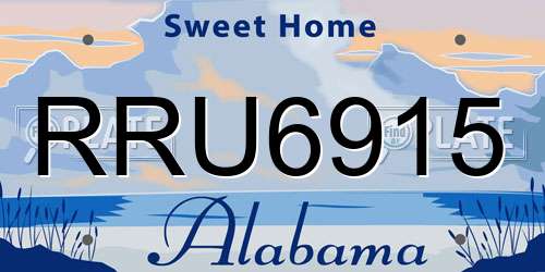 RRU6915 Alabama License Plate