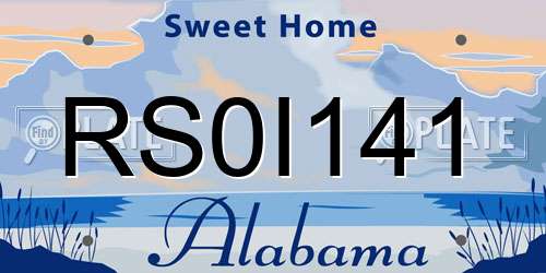 RS0I141 Alabama License Plate