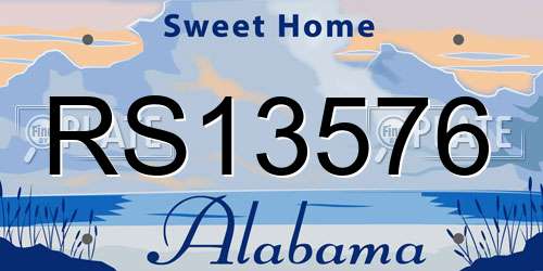RS13576 Alabama License Plate