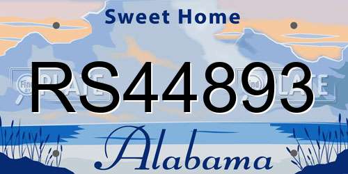 RS44893 Alabama License Plate