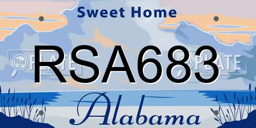 RSA683 Alabama License Plate