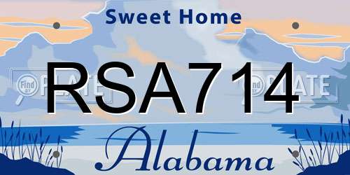 RSA714 Alabama License Plate