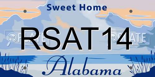 RSAT14 Alabama License Plate