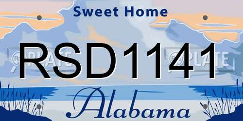RSD1141 Alabama License Plate