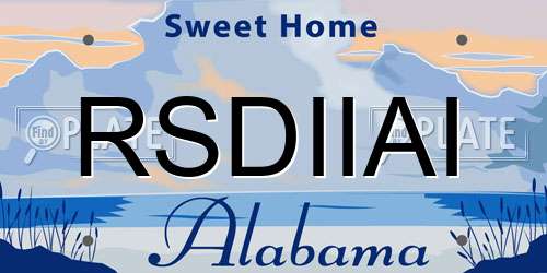 RSDIIAI Alabama License Plate