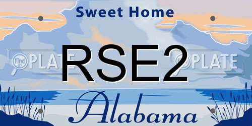 RSE2 Alabama License Plate