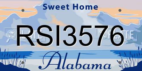 RSI3576 Alabama License Plate