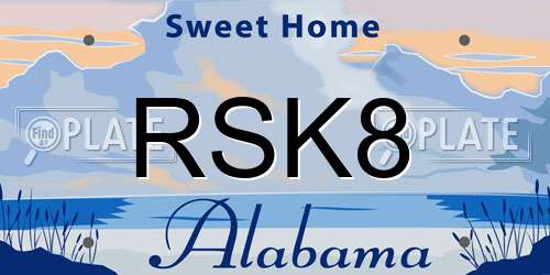 RSK8 Alabama License Plate