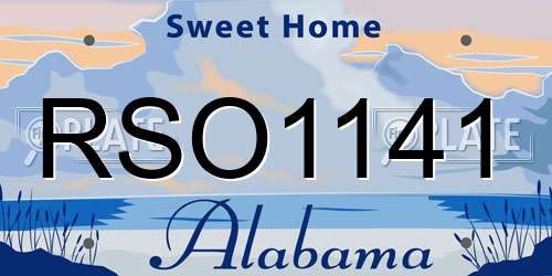 RSO1141 Alabama License Plate