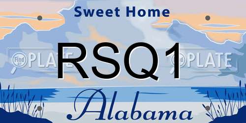 RSQ1 Alabama License Plate