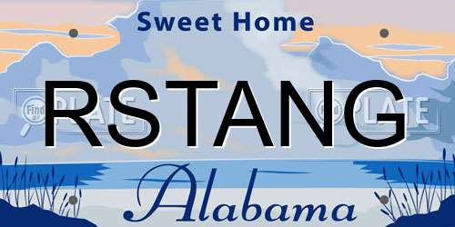 RSTANG Alabama License Plate