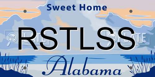 RSTLSS Alabama License Plate