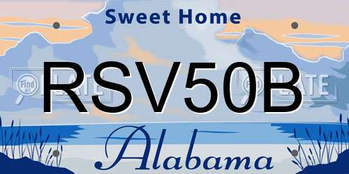 RSV50B Alabama License Plate