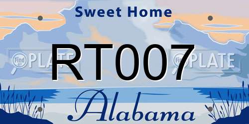 RT007 Alabama License Plate