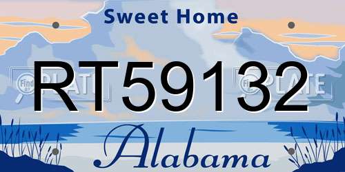 RT59132 Alabama License Plate
