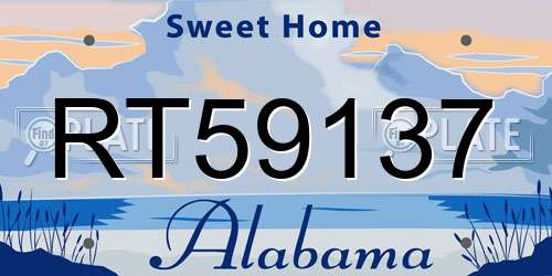 RT59137 Alabama License Plate