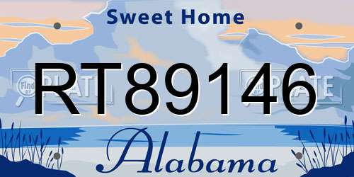 RT89146 Alabama License Plate