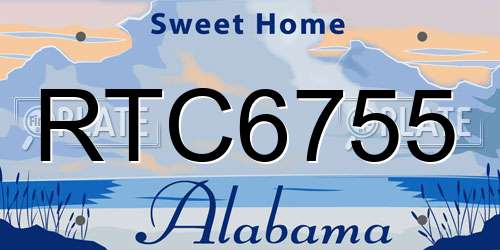 RTC6755 Alabama License Plate